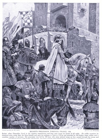 Becketts Prozession durch Frankreich, 1920er Jahre von Richard Caton Woodville junior